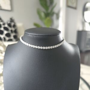 Sterling Silver Overlay Swarovski Crystal Pull Tab Tennis Bracelet New